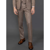 Nathan Men's Brown 3-Piece Slim Fit Suit