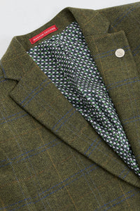 Heren 3-delig pak wollen tweed groen blauw bruin ruit jaren 20 Gatsby