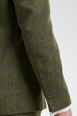 Heren 3-delig pak wollen tweed groen blauw bruin ruit jaren 20 Gatsby