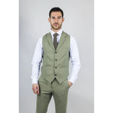 TP-22 Men's Sage 3-Piece Linen Summer Wedding Suit