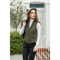 TPSTZ71 - Dames olijfgroen tweed gilet