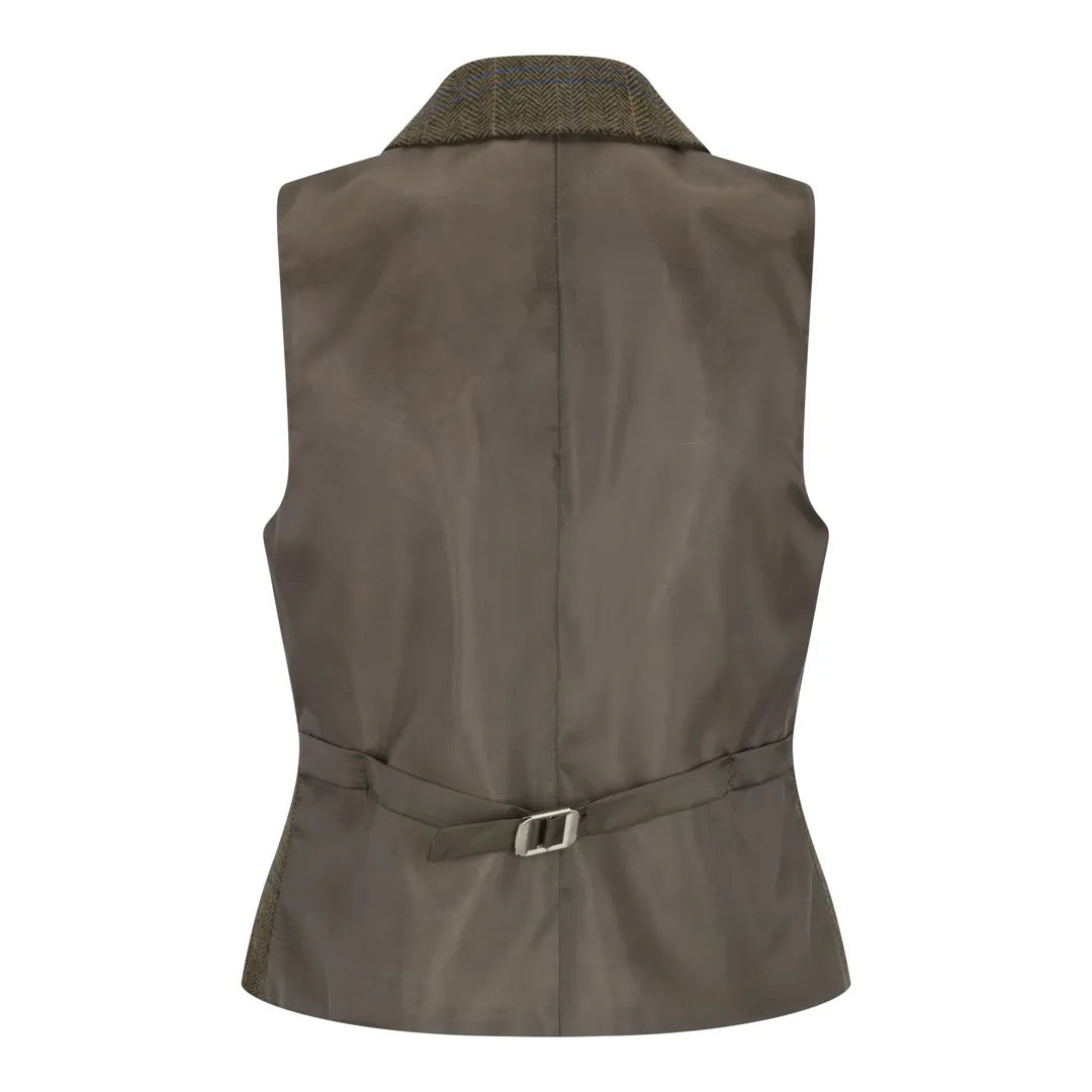 TPSTZ71 - Dames olijfgroen tweed gilet