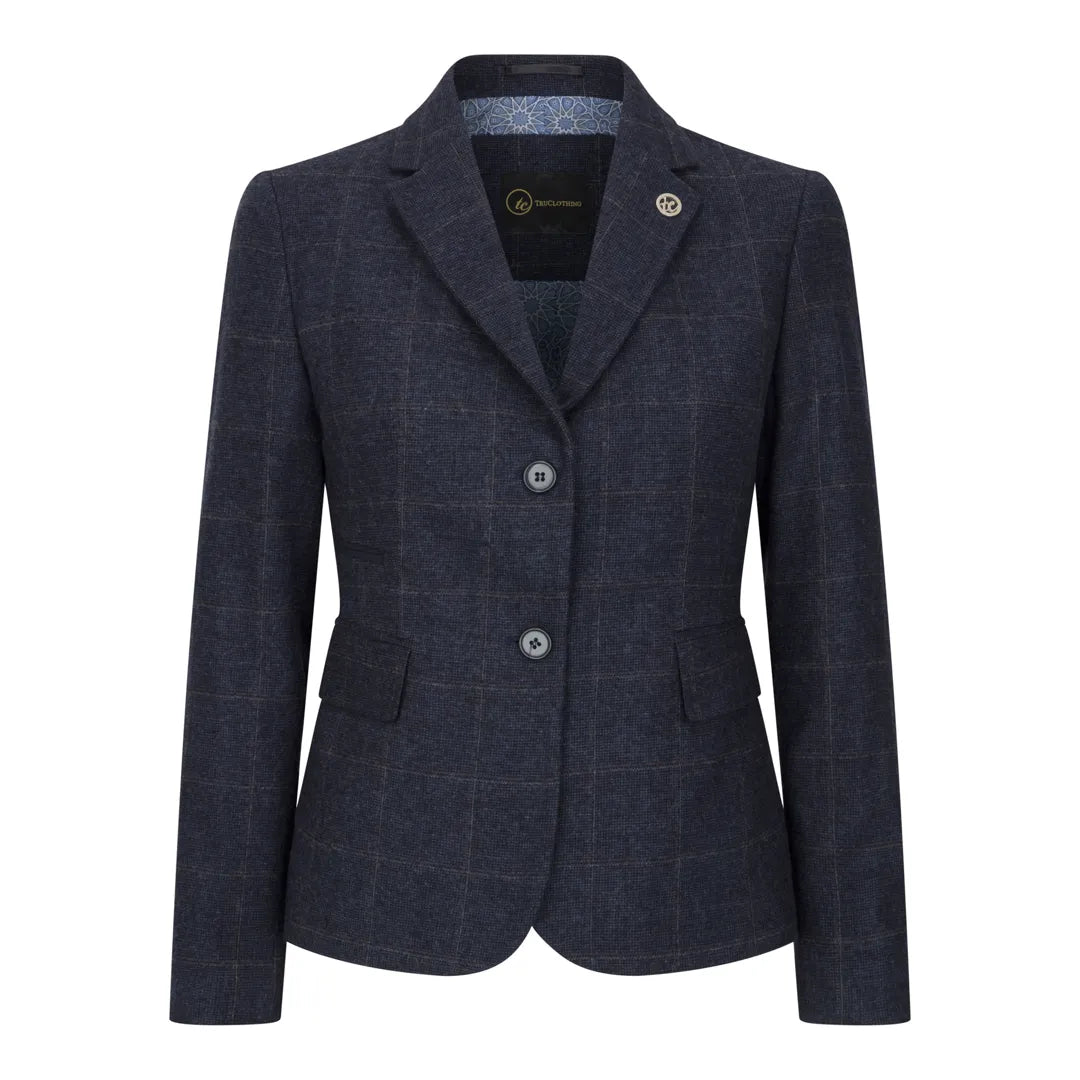 TPSTZ72 - Marineblauwe tweedblazer voor dames