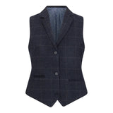 TPSTZ72 - Dames marineblauw tweed blazer gilet