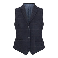 TPSTZ72 - Dames marineblauw tweed blazer gilet