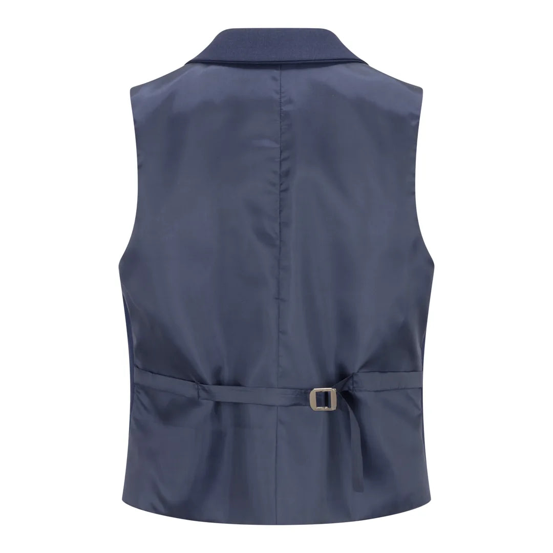 TPW-14 - Dames 3-delig effen marineblauw pak