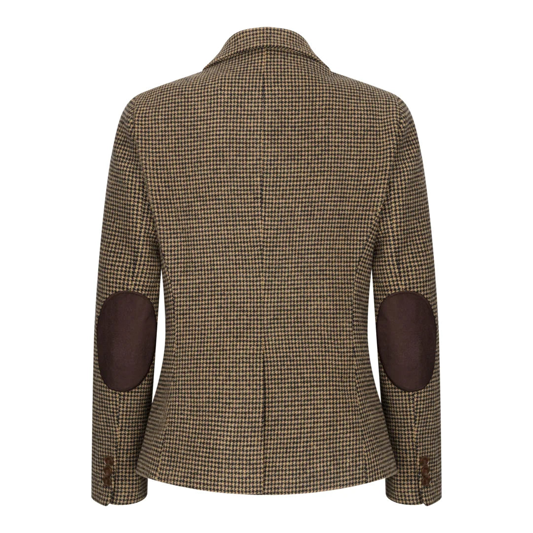 TPW-20 - Dames wolmix bruine pied-de-poule tweed blazer