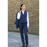 TPW-AK-04 - Dames marineblauw 3-delig visgraat tweed pak