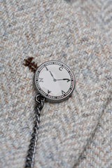 Thomas - Heren grijs 3-delig wolmix tweed pak