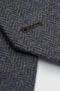 Thomas - Heren marineblauw 3-delig wolmix tweed pak