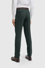 Thomas - Olijfgroen 3-delig wolmix tweedpak