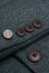 Thomas - Olijfgroen 3-delig wolmix tweedpak