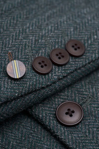 Thomas - Olijfgroen 3-delig wolmix tweedpak