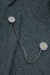 Thomas - Olijfgroen 3-delig wolmix tweedpak