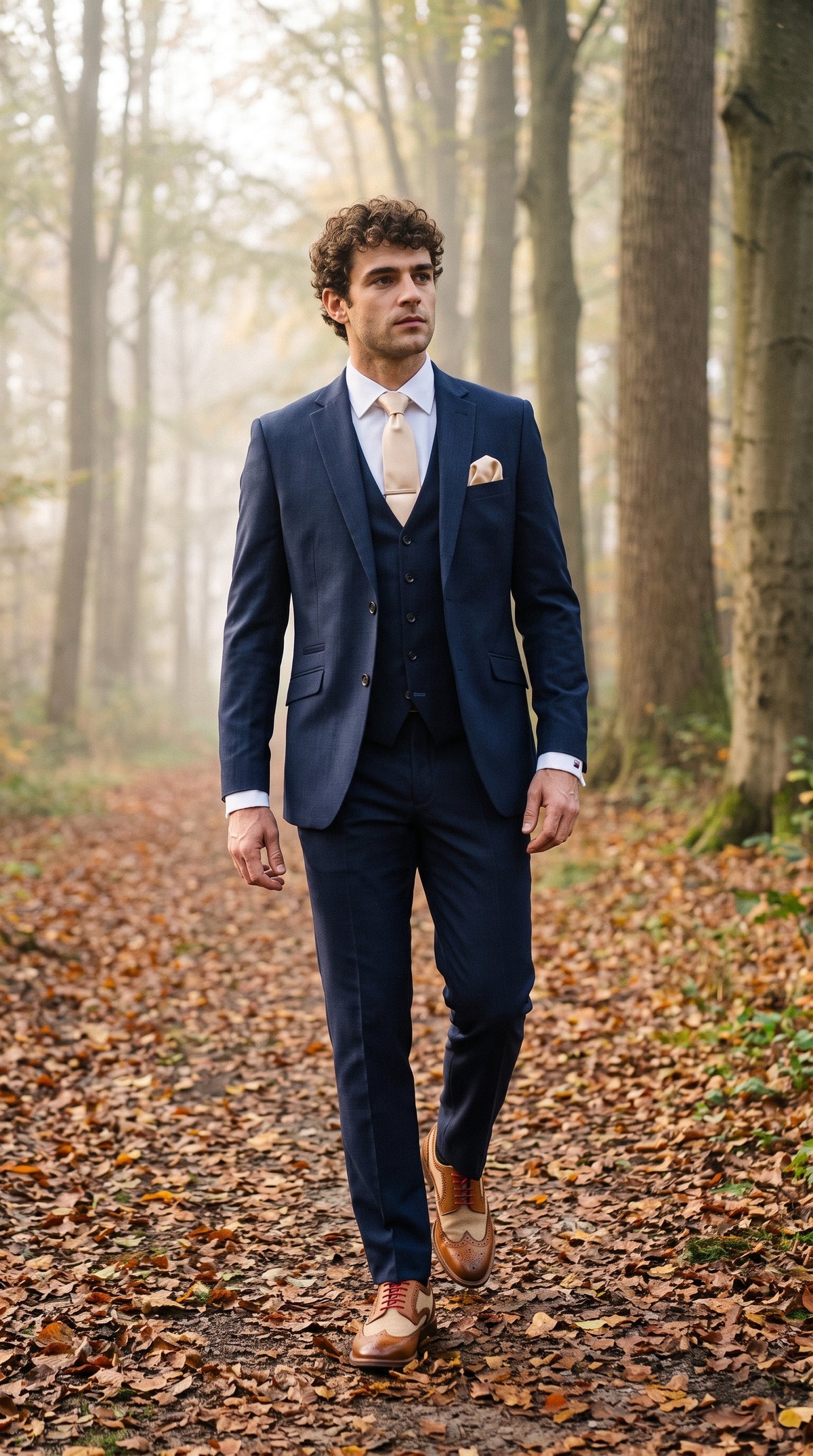 Look #496 styled with Marineblauw herenpak met maatpasvorm