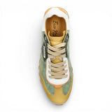 Aglae 02 - Groenbeige leren sneakers voor heren