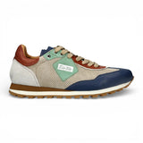Aglae 02 - Grijze en blauwe leren sneakers voor heren