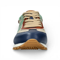 Aglae 02 - Grijze en blauwe leren sneakers voor heren