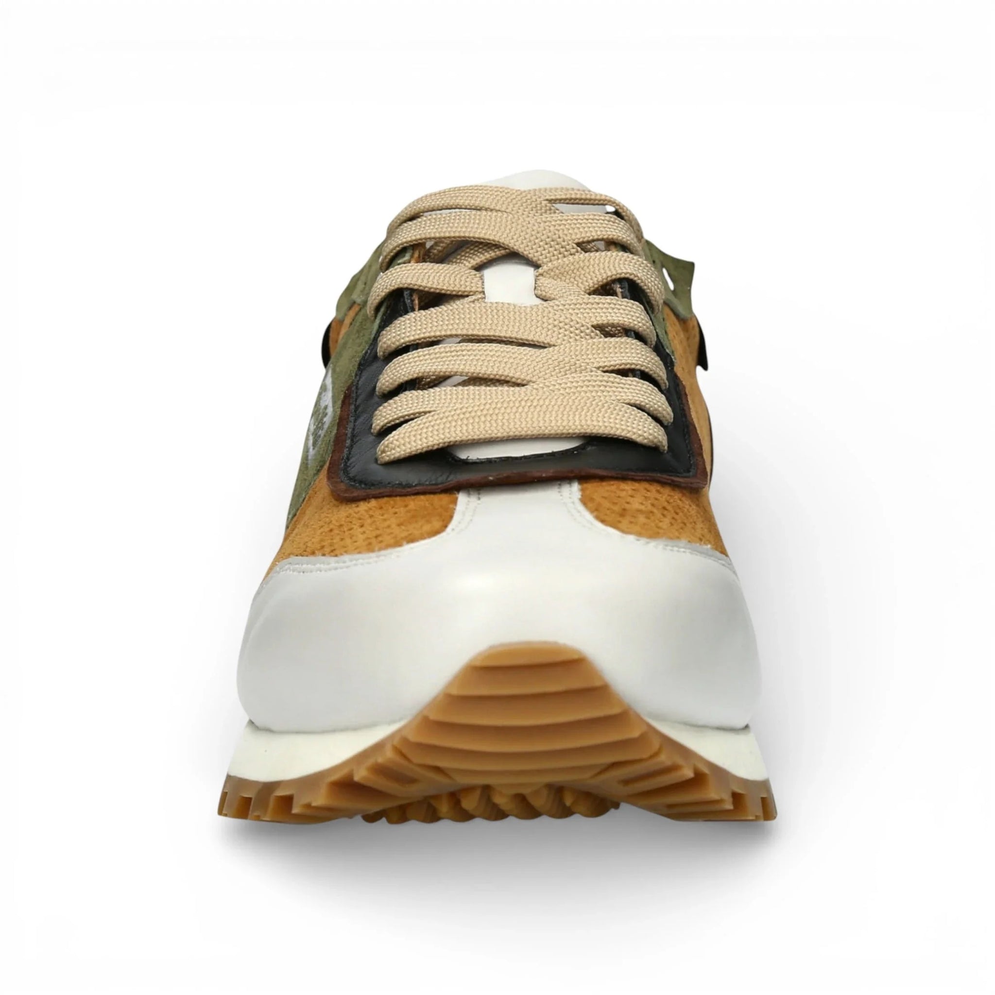 Aglae 02 - Heren sneakers van bruin-wit leer