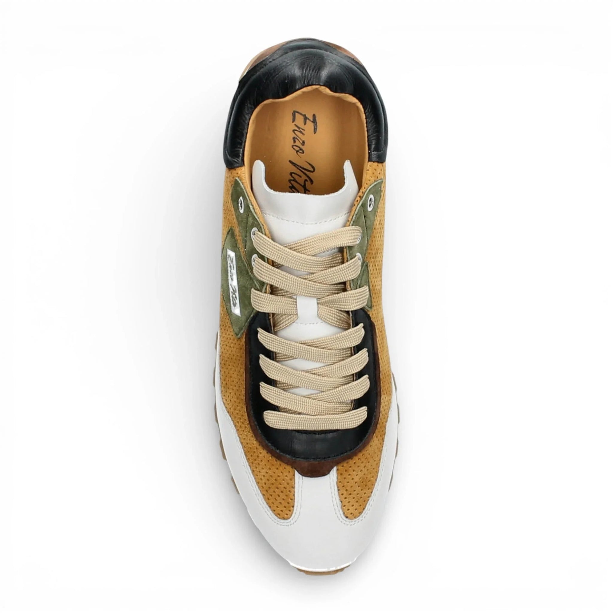 Aglae 02 - Heren sneakers van bruin-wit leer