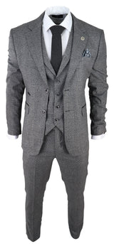 Men's Grey Glen Check 3 Piece Suit