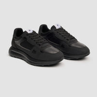 Albany - Zwarte, ademende mesh casual sneakers voor heren