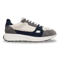 Albany - Grijze, ademende mesh casual sneakers voor heren
