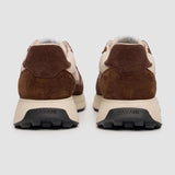 Albany - Heren sneakers van ademend mesh in beige/bruin.