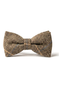 Albert - Heren Bruine Tweed Strik met Herringbone-motief