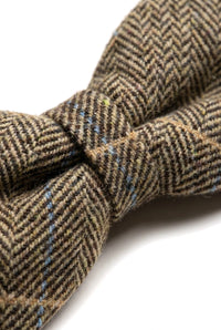 Albert - Heren Bruine Tweed Strik met Herringbone-motief