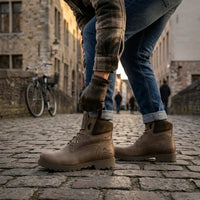 Amur GTX C32 - Khaki waterdichte leren enkellaarsjes voor heren