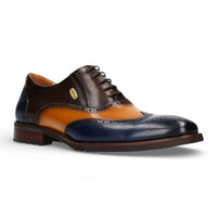 Antonin 01 - Blauwbruine leren Oxford schoenen voor heren
