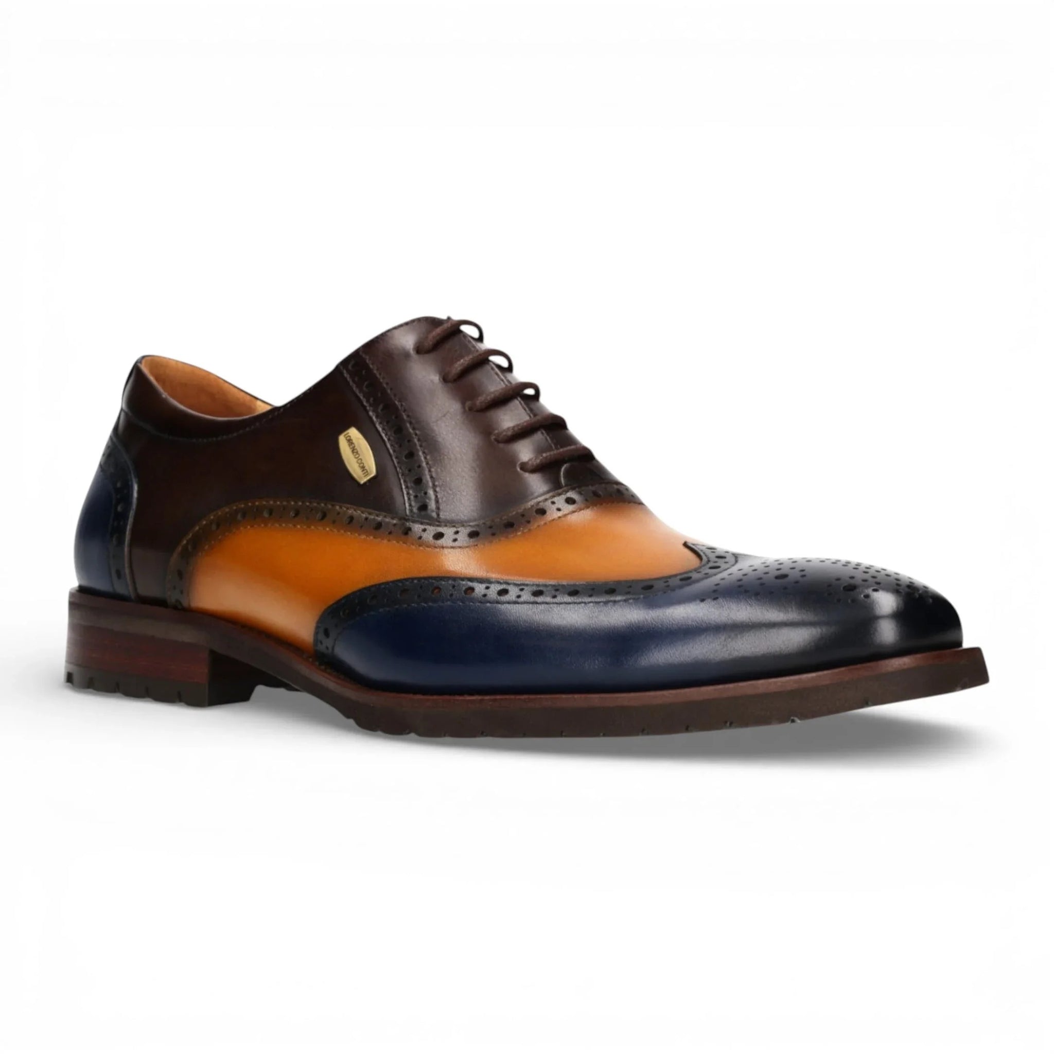 Antonin 01 - Blauwbruine leren Oxford schoenen voor heren