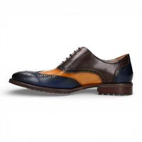 Antonin 01 - Blauwbruine leren Oxford schoenen voor heren