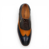 Antonin 01 - Blauwbruine leren Oxford schoenen voor heren