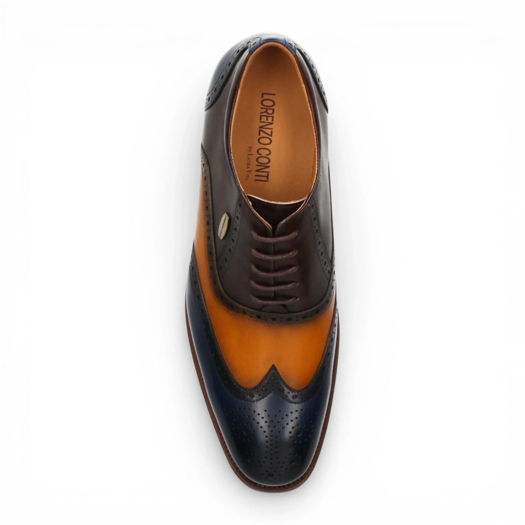 Antonin 01 - Blauwbruine leren Oxford schoenen voor heren