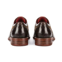 Arlo - Herenschoenen van bruin leer met tweedprint (broguemodel)