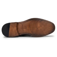 Arlo - Herenschoenen van bruin leer met tweedprint (broguemodel)