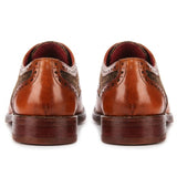 Arlo - Herenschoenen van bruin leer met tweedprint, brogue-model