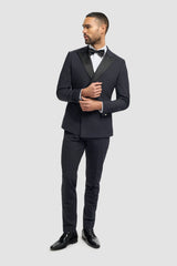 Aspen - Men's Navy 2 Piece Double Breasted Tuxedo Suit