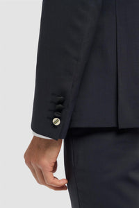 Aspen - Heren marineblauw dubbelrijs smokingblazer