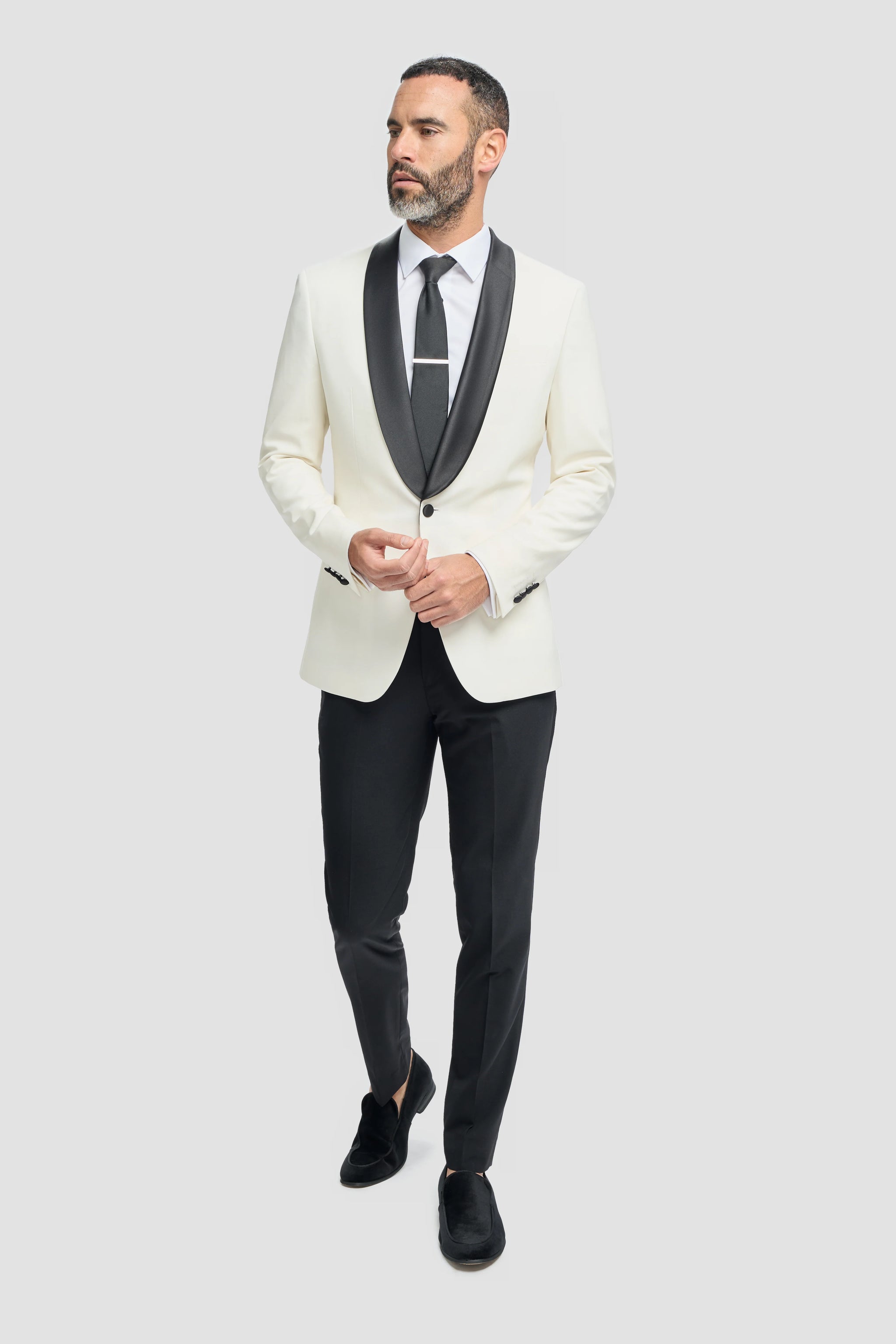 Aspen - Men's Cream 2 Piece Shawl Collar Tuxedo Suit