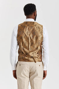 Belmont beige pak met Harris groene tweed vest