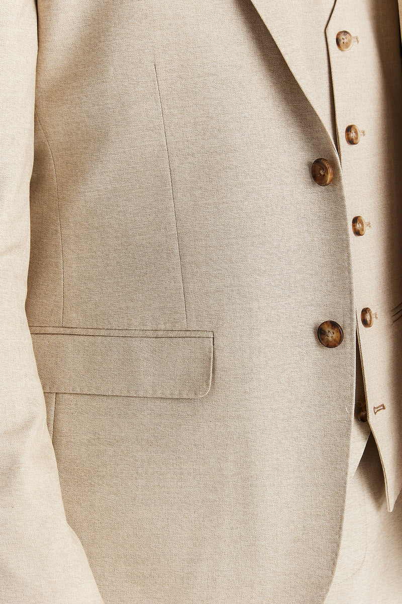 Belmont - Beige getailleerde herenblazer