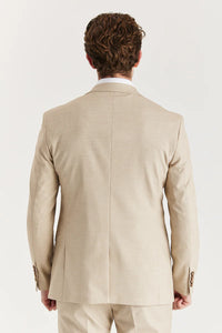 Belmont - Beige getailleerde herenblazer