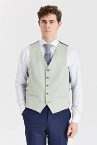 Belmont marineblauw pak met contrasterend Belmont saliegroen vest.