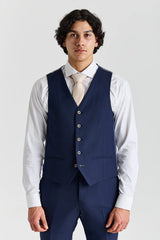 Belmont - Marineblauw getailleerd vest voor heren