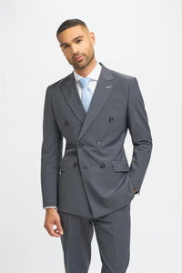 Bond - Heren Charcoal Double Breasted Blazer