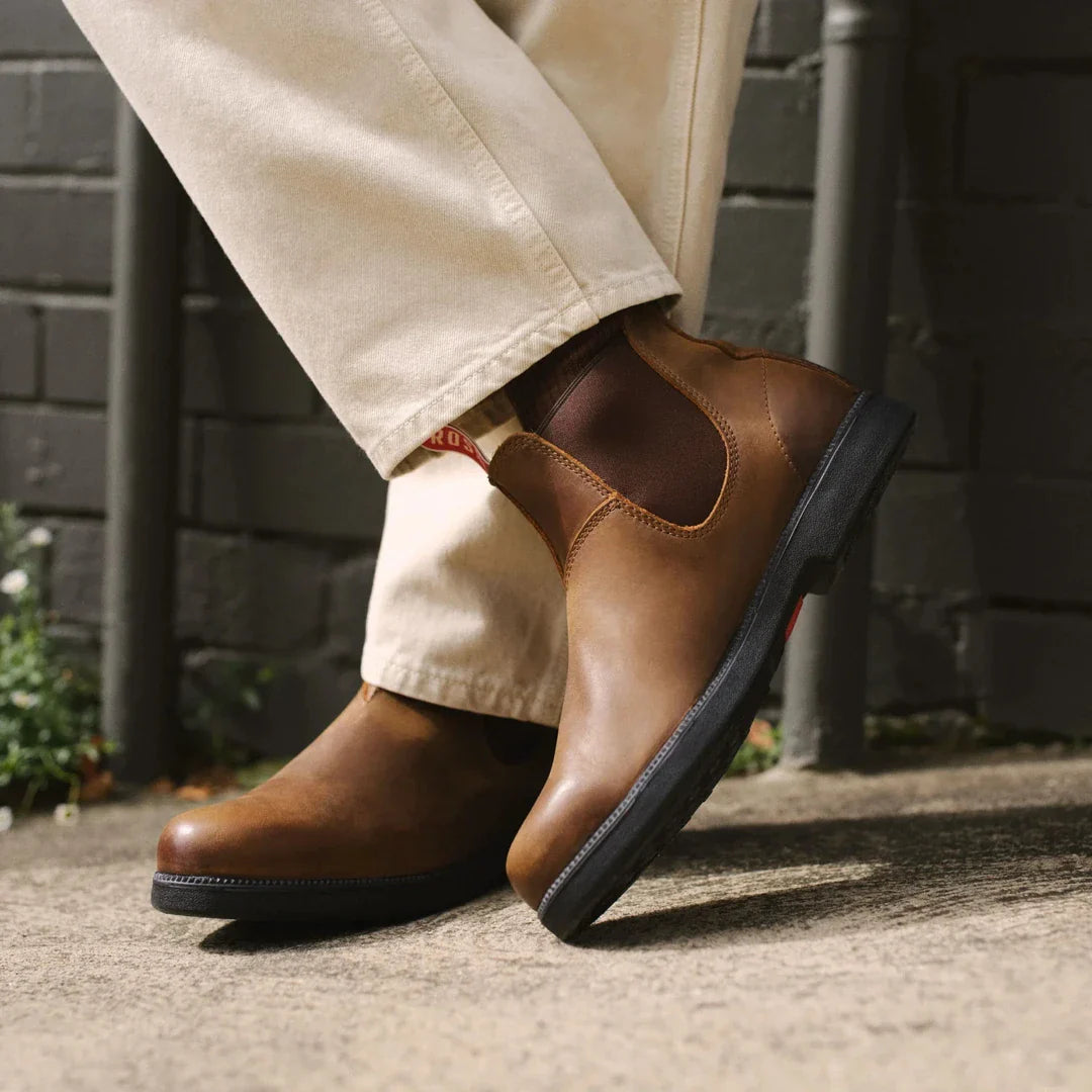 Booma 607 - Bruine leren Chelsea-laarzen