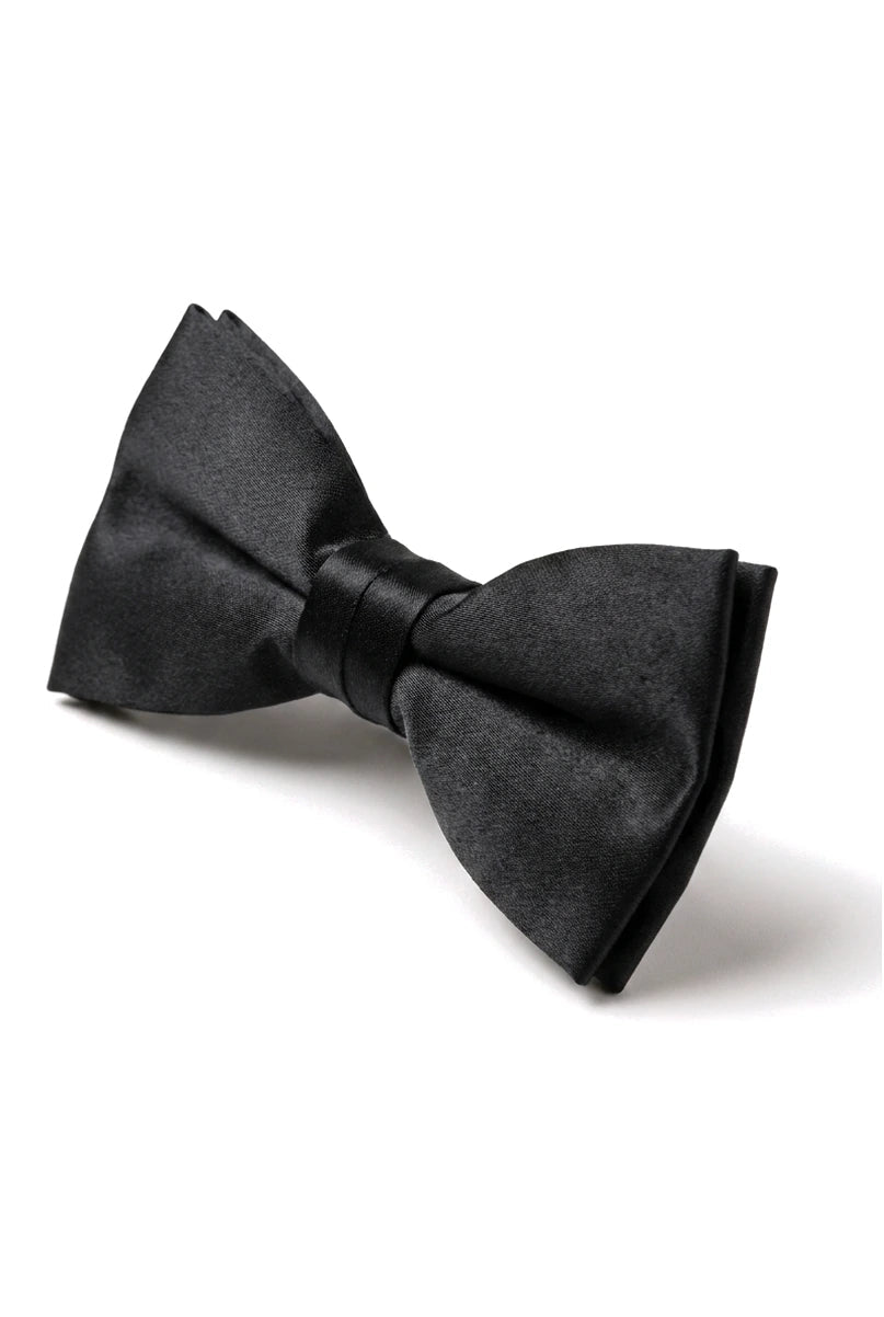 Strik Zwart Satijnen Clip-On Heren Jongens Unisex Smokingoverhemd